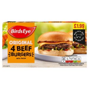 Birds Eye Original 4 Beef Burgers with Onion 227g