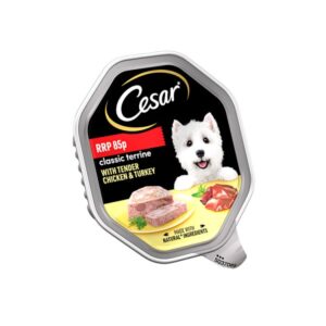 Cesar Classics Terrine Dog Food Tray Chicken & Turkey in Loaf 150g