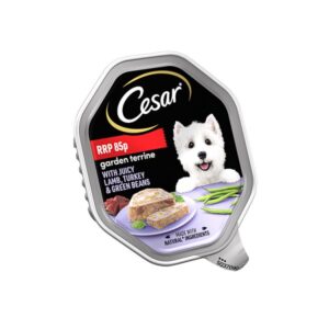 Cesar Classics Terrine Dog Food Tray Turkey & Lamb in Loaf 150g