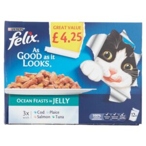 Felix As Good As It Looks Ocean Feast Selection in Jelly 12 x 100g (1.2kg)