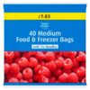 Happy Shopper 40 Medium Food & Freezer Bags £1.65
