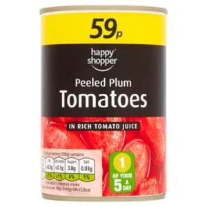 Happy Shopper Peeled Plum Tomatoes in Rich Tomato Juice 400g