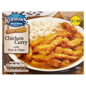 Kershaws Chicken Curry Rice & Chips 400g