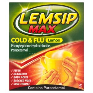 Lemsip Max Cold & Flu Lemon 5 Sachets  £3.99