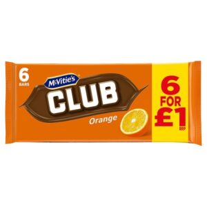 McVitie's Club Orange Bars 6 x 22g