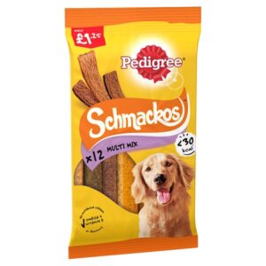 Pedigree Schmackos Dog Treats Multi Mix 12 Strips 86g £1.25