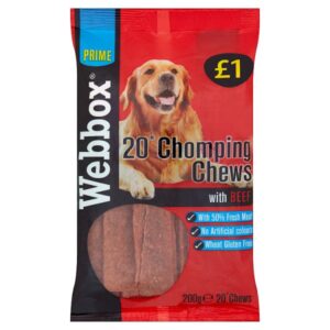Webbox 20 Chomping Chews with Beef 200g