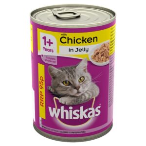 Whiskas Adult Wet Cat Food Tin Chicken in Jelly 390g