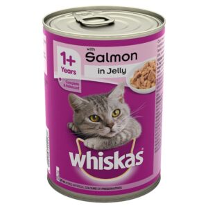 Whiskas Adult Wet Cat Food Tin Salmon in Jelly 390g