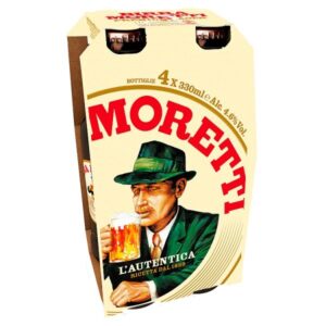 Birra Moretti Lager Beer 4 x 330ml Bottles
