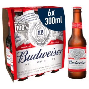 Budweiser Lager Beer Bottles 6 x 300ml