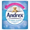 Andrex Classic Clean Toilet Roll, 9 Rolls 190sc