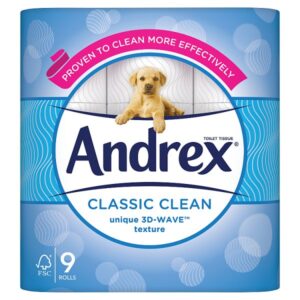 Andrex Classic Clean 9 Rolls Andrex Classic Clean Toilet Roll, 9 Rolls 190sc