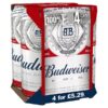 Budweiser Lager Beer Cans 4 x 440ml