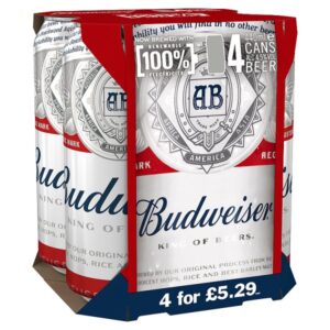 Budweiser Lager Beer Cans 4 x 440ml