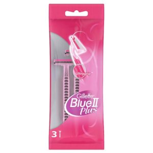 Gillette Blue II Plus Women's Disposable Razors, 3 Pack