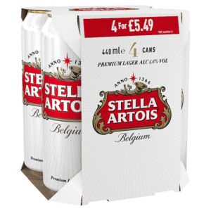 Stella Artois Premium Lager Cans 4 x 440ml