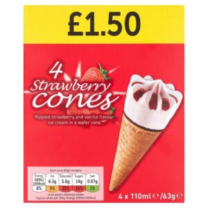 Strawberry Cones 4 x 110ml